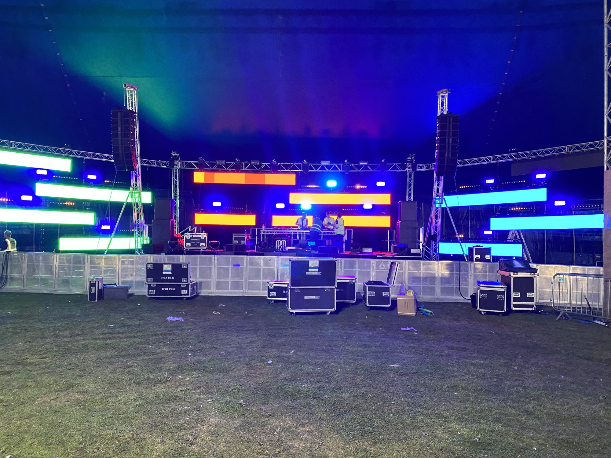 LED strips on a festival stage