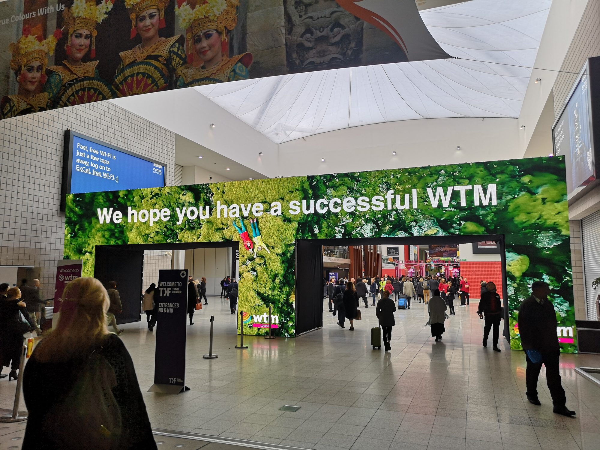 Entrance LED arch, World Travel Market, ExCeL