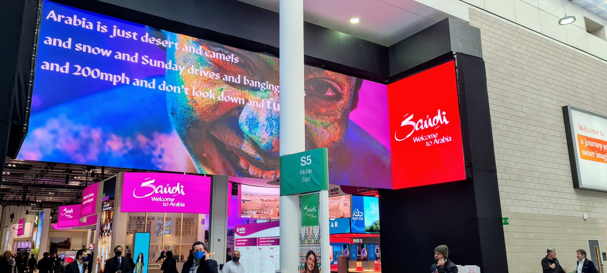 LED over the S5 entrance, World Travel Market, ExCeL