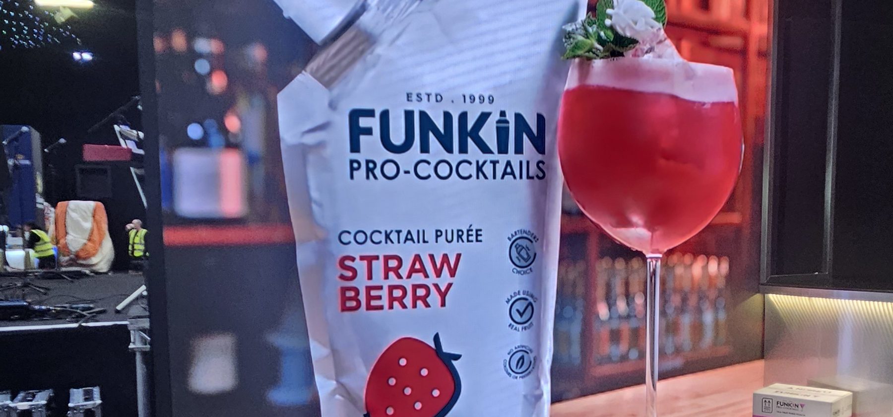 Freestanding LED screen for a drinks brand