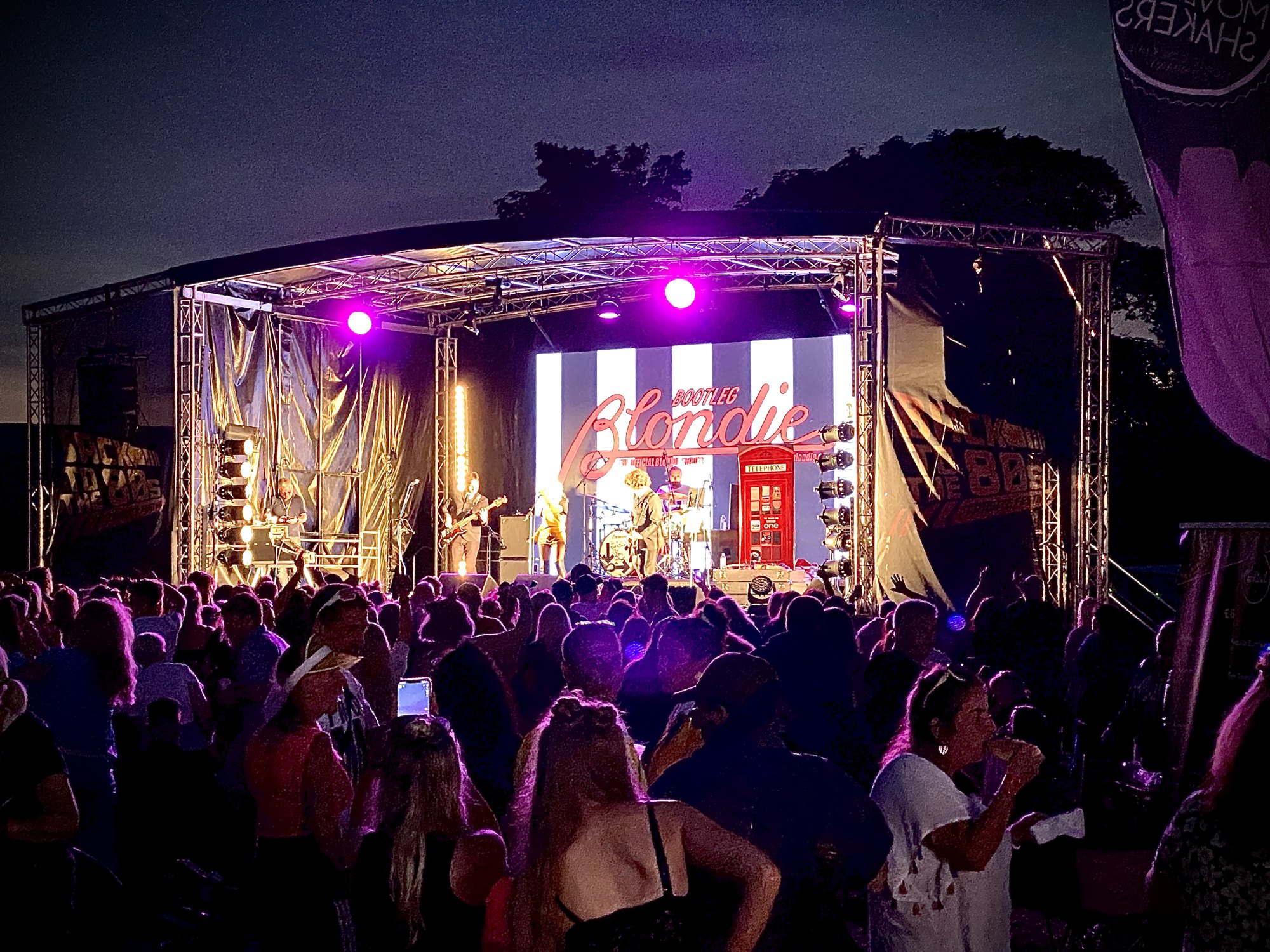 LED backdrop on a festival stage at night
