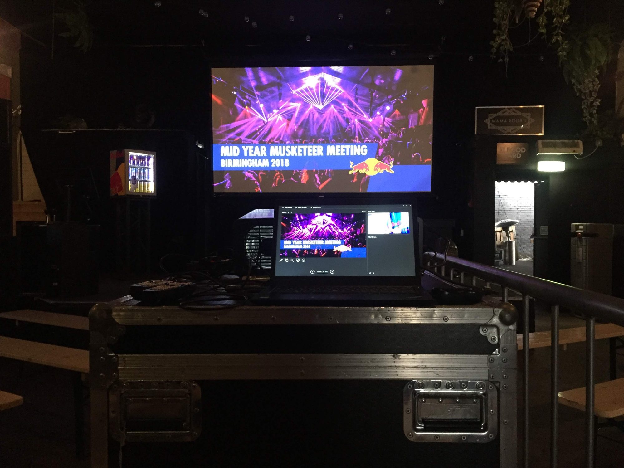 Stage screen and playback, Birmingham