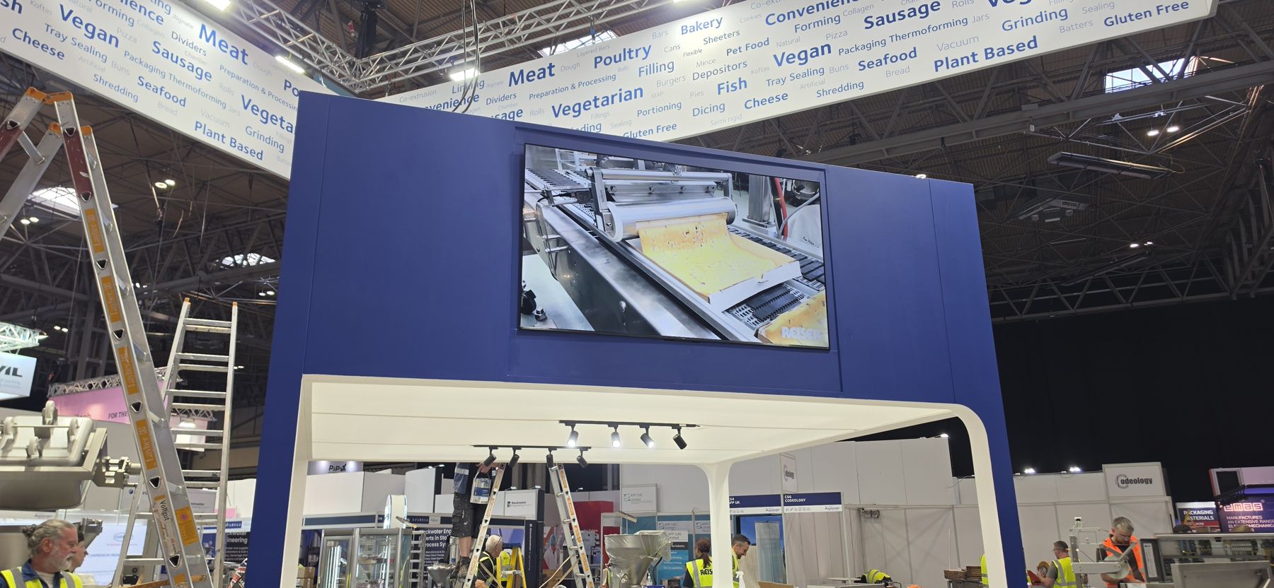 Screen built into the stand wall, NEC