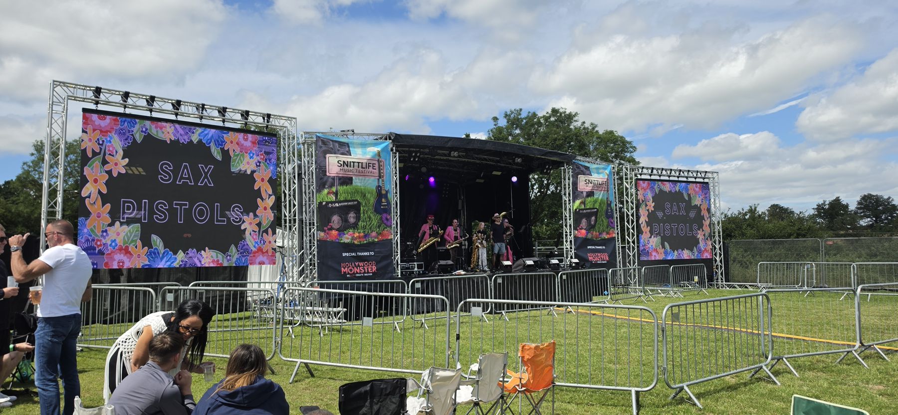 Outdoor festival stage with LED wings