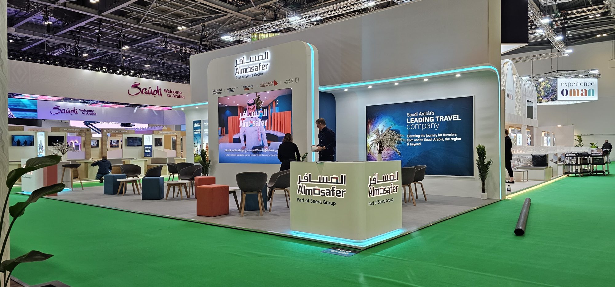 LED walls on a travel stand, WTM, ExCeL